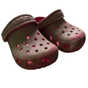 Toddler Girl Pink Glitter Crocs Size 8